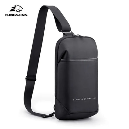 Kingsons, bolso cruzado para hombre, Kingsons, moda negra, bolso de hombro impermeable para hombre, bolso de pecho informal para niño