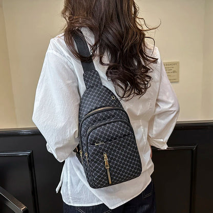 Bolso de pecho de cuero PU ligero con múltiples bolsillos para hombre, bolso cruzado informal Unisex, adecuado para desplazamientos diarios, bolso de hombro