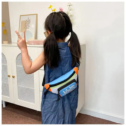 Mini riñonera Oxford con letras bonitas para niños y niñas, paquete divertido de plátano, bolso de hombro cruzado, bolsos con cinturón de pecho, nuevo