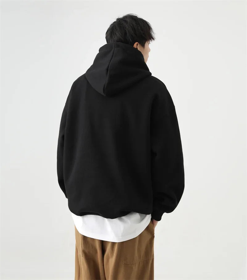 Sudaderas con capucha con estampado de espuma y letras de otoño para hombre, novedad de 2025, sudaderas con capucha Vintage de lana de algodón de gran tamaño, ropa de calle Y2K