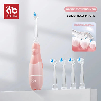 Cepillo de dientes eléctrico sónico para niños de 1 a 15 años, cuidado dental primario profesional, IPX7, resistente al agua, cerdas suaves DuPont