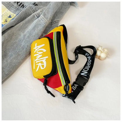 Mini riñonera Oxford con letras bonitas para niños y niñas, paquete divertido de plátano, bolso de hombro cruzado, bolsos con cinturón de pecho, nuevo