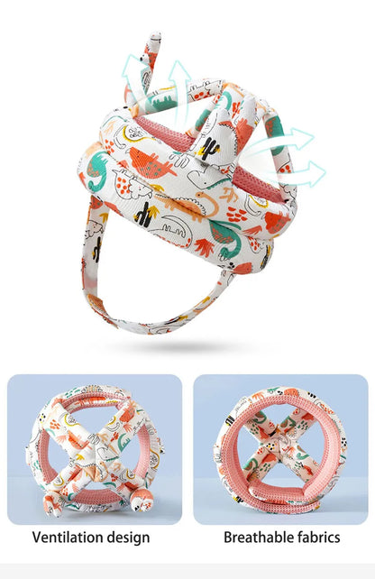 Casco de seguridad para bebés, protección para la cabeza, almohadilla anticaídas ajustable para niños pequeños, gorra anticaídas para aprender a caminar, cadena antipérdida