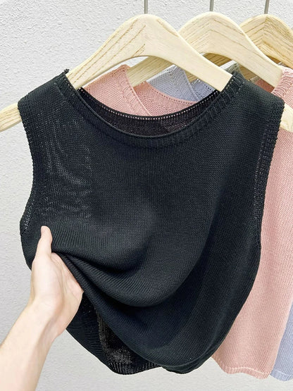 Loose Casual Comfortable Knitted Vest Women's Sleeveless Top Fashionable Summer Design Sense Soft Style Commute Korean Version