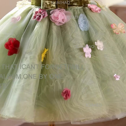 Vestido de Princesa para Niñas, Disfraz para Cumpleaños, Actuaciones de Piano, Presentaciones, Fiestas y Celebraciones