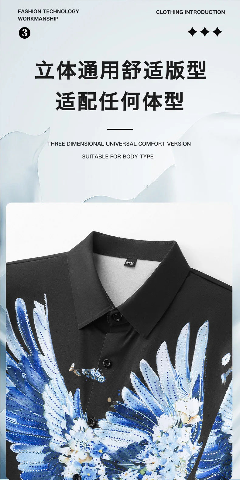 Camisa de lujo con estampado 3D de diamantes de imitación para hombre, camisas informales de manga larga para otoño e invierno, trajes de espectáculo escénico para fiesta de banquete Social