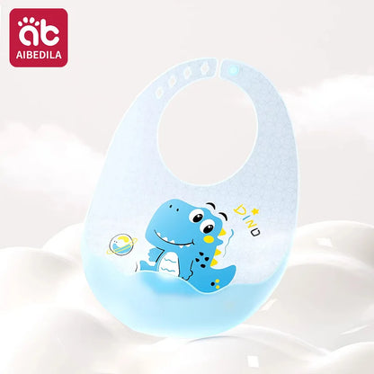 Babero de Silicona AIBEDILA, Impermeable, Ajustable, de Grado Alimenticio, con Diseño de Dibujos Animados, Paño de Regurgitación para Bebés, Niños y Niñas
