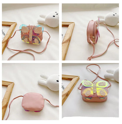 Bolso de mensajero con diseño de mariposa para niños, bolsos de hombro para niñas, monedero de moda, bolso cruzado, regalos para niños, nuevo