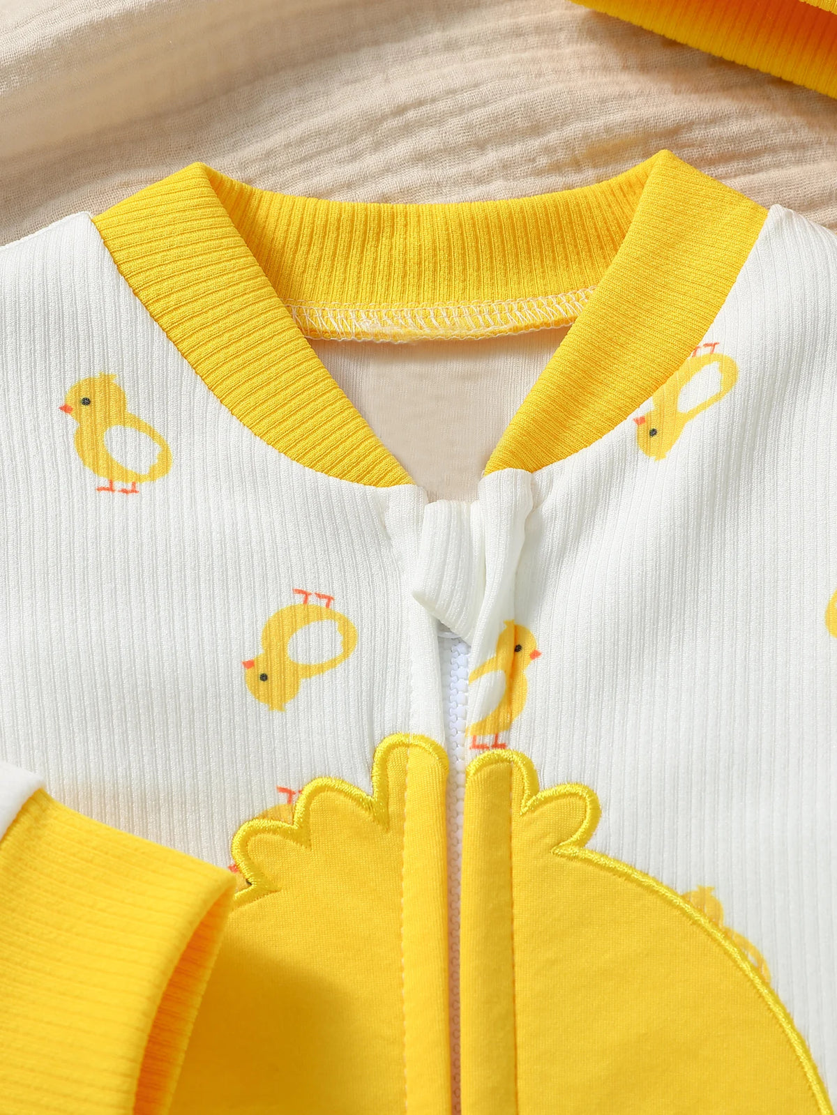Bebé niños/niñas lindo mono de manga larga con cremallera sombrero de pato 2 piezas para Otoño/Invierno 1-2Y ropa Casual de uso diario