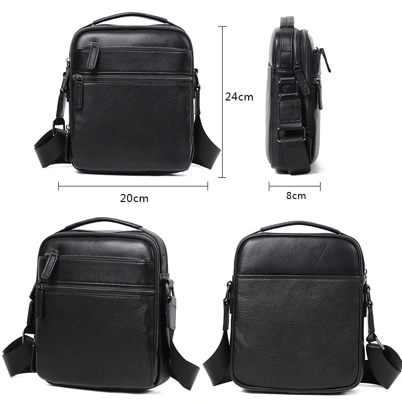100% bolso de hombro de cuero genuino para hombre, bolsos de mensajero a la moda, bolsos para hombre, bolsos cruzados para hombre, bolso de mano de piel de vaca para hombre, bolso bandolera