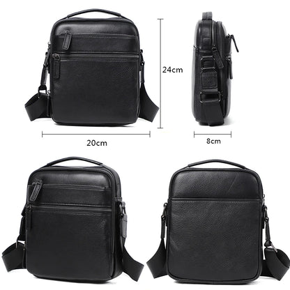 100% bolso de hombro de cuero genuino para hombre, bolsos de mensajero a la moda, bolsos para hombre, bolsos cruzados para hombre, bolso de mano de piel de vaca para hombre, bolso bandolera