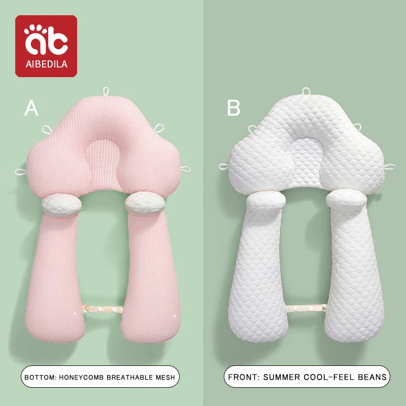 Almohada de bebé de Color sólido, cama para recién nacido, almohada relajante, almohada multifuncional para dormir lateral rebotable, transpirable y cómoda