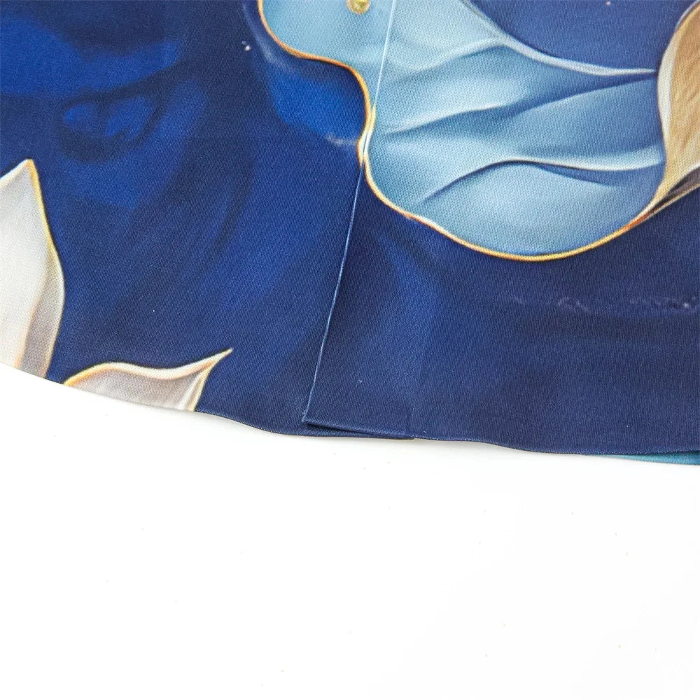 Camisa de Lujo Estilo Oceánico para Hombre, Camisa Casual de Manga Larga con Pedrería y Flores, Camisa de Vestir para Oficina y Eventos Sociales, Ropa Masculina 2026