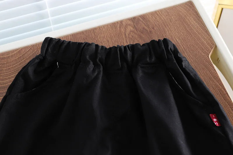 Ropa de algodón para niños, camisa de Panda de dibujos animados, pantalones cortos, 2 unids/set, chándales de moda para niños pequeños, prendas de vestir