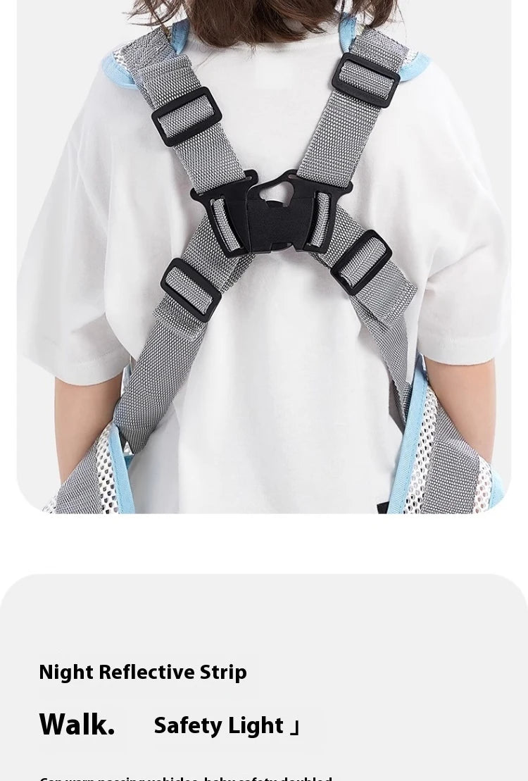 Cinturón de seguridad para niños, correa de ciclismo para coche eléctrico con almacenamiento, correas de protección para motocicleta, cinturón protector anticaída, Bandag ajustable