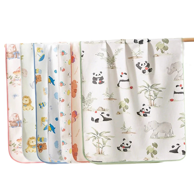 Colchón lavable impermeable, estera de orina para bebés y niños pequeños, Protector de cama de dibujos animados, ropa de cama para pañales, almohadillas para orina, tela transpirable