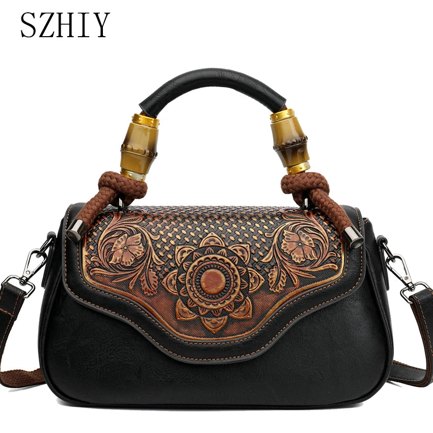 Bolso de hombro Retro para mujer, bandolera Diagonal con estampado 3D de alta calidad, clásico, para oficina, no demasiado grande o demasiado pequeño, de lujo