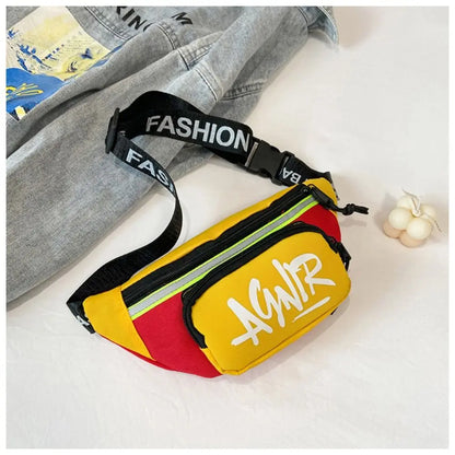 Mini riñonera Oxford con letras bonitas para niños y niñas, paquete divertido de plátano, bolso de hombro cruzado, bolsos con cinturón de pecho, nuevo