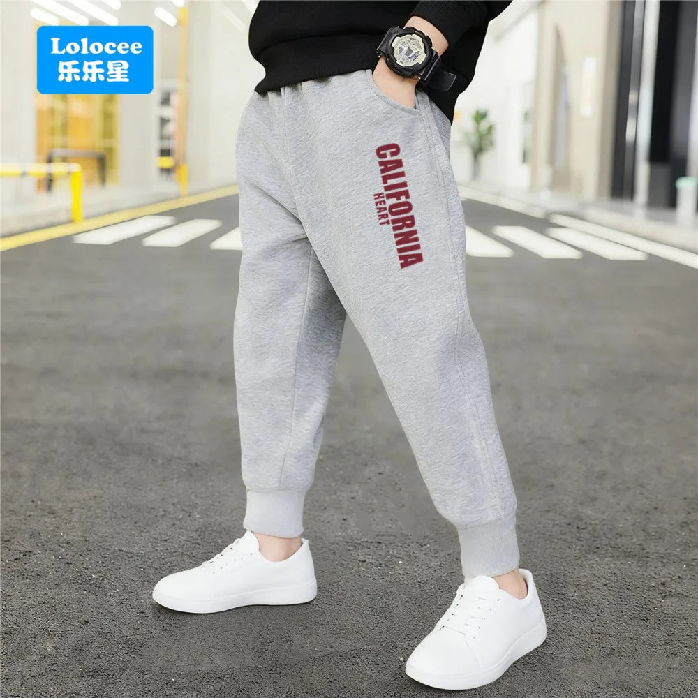 Pantalones Deportivos de Algodón para Niños, con Estampado de Letras de Nueva York Brooklyn, Puños Elásticos, Holgados, para la Escuela, Uso Diario, Color Negro y Gris