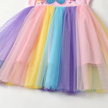 VIKITA-vestido de verano con estampado de flores y mariposas para niñas, vestidos de princesa coloridos de color rosa para fiesta, vacaciones, uso diario, ropa para niños