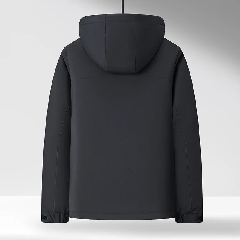 Chaqueta de algodón de mezcla de lana verde fluorescente de invierno 2025 para hombre - Chaqueta acolchada de algodón verde fluorescente (negro/rojo/caqui)