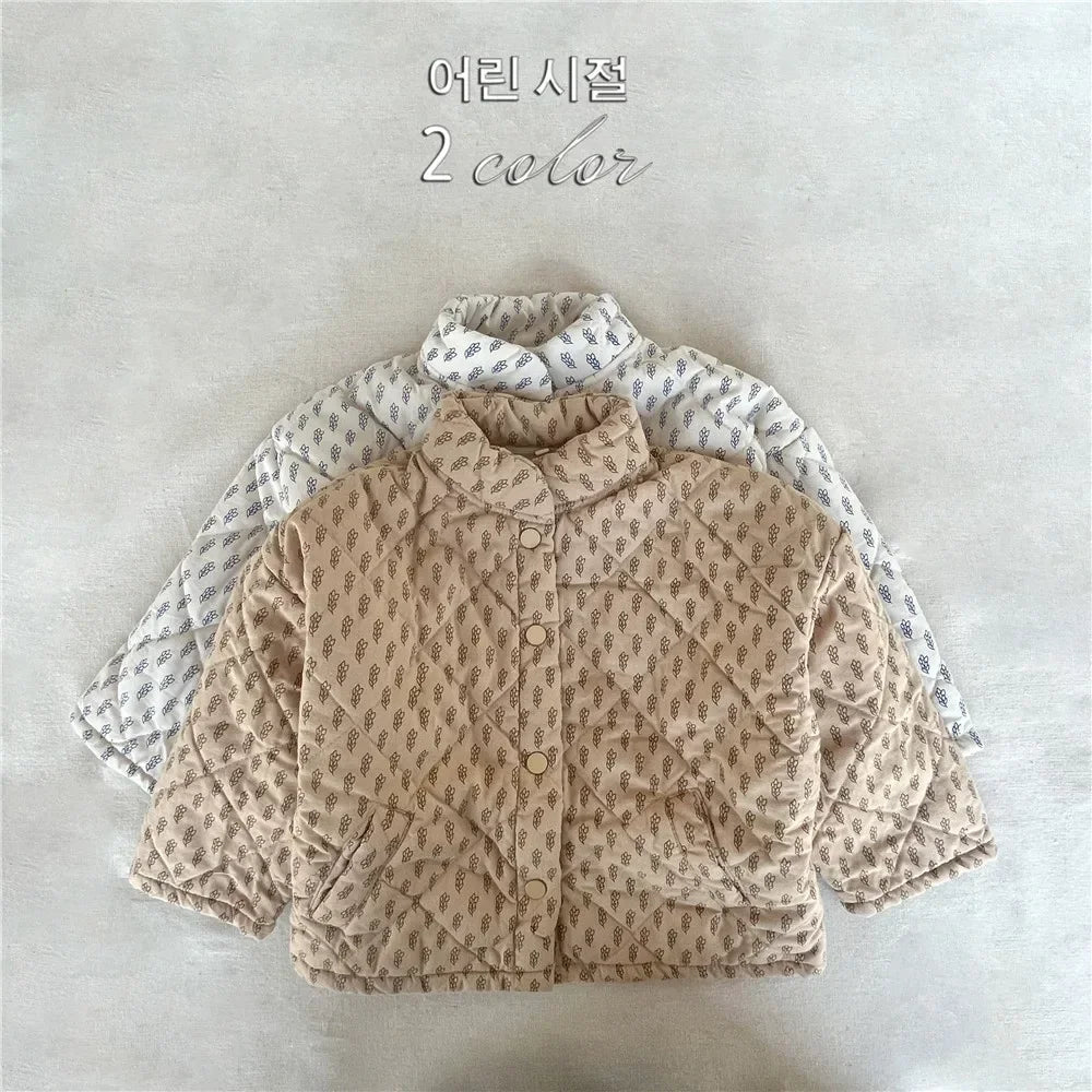 Chaqueta acolchada de algodón para niños y niñas, ropa ligera de Corea del Sur, cubierta de algodón de trigo, Invierno 2023