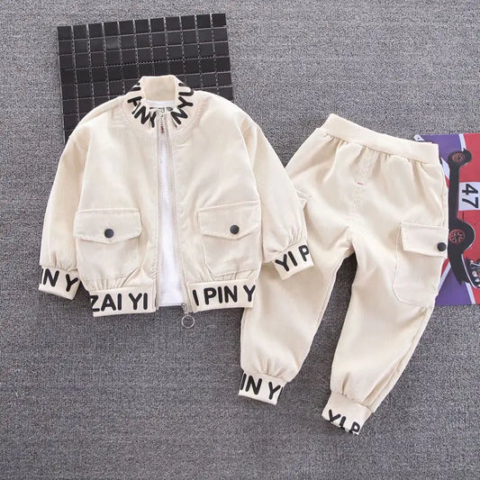 Boys Spring Clothing Set New Korean Edition Baby Spring and Autumn Coat+pants Casual Children's 2piece Set