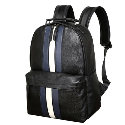 2024 nuevo diseño de moda para hombres, mochila marrón de cuero genuino para ordenador portátil, mochila escolar, bolsa de día para niños, bolsas de viaje grandes para hombres