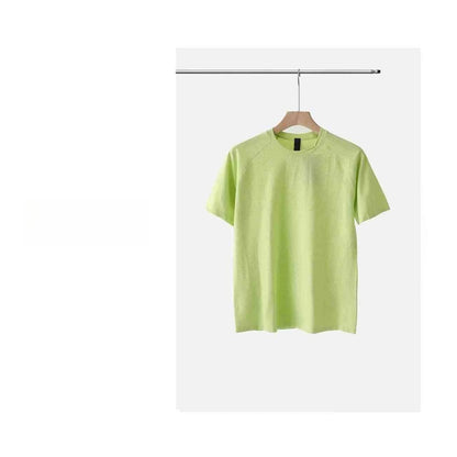 Camiseta Deportiva sin Costuras para Hombre, de Secado Rápido, Transpirable, con Malla Técnica, para Gimnasio, de Alta Elasticidad, para Fisicoculturismo y Fitness, de Manga Corta