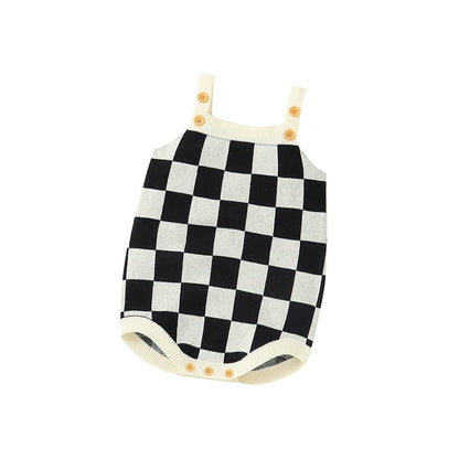 Body infantil, ropa de 0 a 18m con patrón a cuadros para recién nacidos, niños y niñas, mono informal sin mangas, mono, trajes para niños pequeños de una pieza