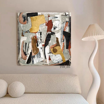 100% pintura abstracta acrílica pintada a mano, diseño de lienzo, Idea texturizada, decoración, obra de arte, imagen de pared moderna sin marco, regalos