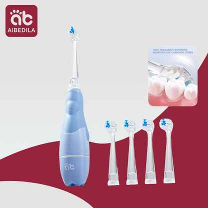 Cepillo de dientes eléctrico sónico para niños de 1 a 15 años, cuidado dental primario profesional, IPX7, resistente al agua, cerdas suaves DuPont