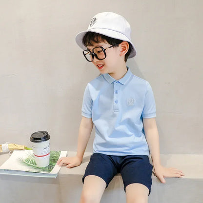 Polo de manga corta para niños y niñas, Camiseta de algodón para adolescentes, camisetas de verano de 3 a 14 años, ropa para niños, estilo coreano