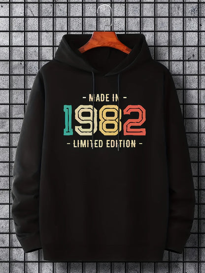 Sudaderas con Capucha para Hombre y Mujer, Estampado con la Letra 1982, Cómodas y Modernas, Ideales para Invierno y Otoño
