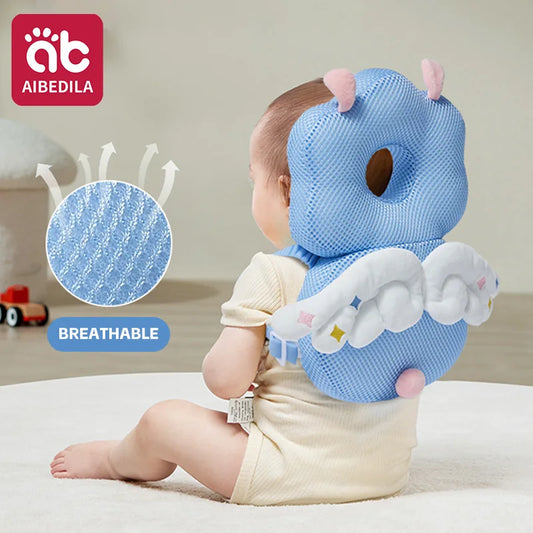 AIBEDILA Protector de cabeza para bebé, reposacabezas para recién nacido, almohadas de seguridad, mochila de dibujos animados para niños, cojín de soporte seguro para aprender a caminar