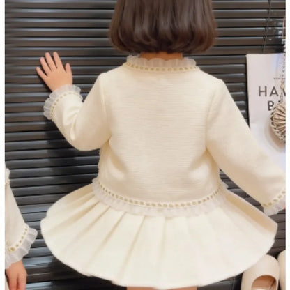 Conjunto de Ropa para Bebés Niñas, Primavera-Otoño 2026, Nuevo Conjunto de Dos Piezas con Falda y Chaqueta a la Moda