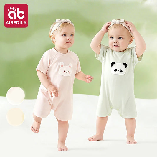 AIBEDILA Body para bebé recién nacido, traje colorido de algodón fino de verano, mono suave y transpirable para niños y niñas, ropa para exteriores