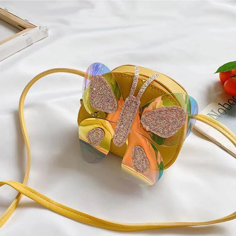 Bolso de mensajero con diseño de mariposa para niños, bolsos de hombro para niñas, monedero de moda, bolso cruzado, regalos para niños, nuevo