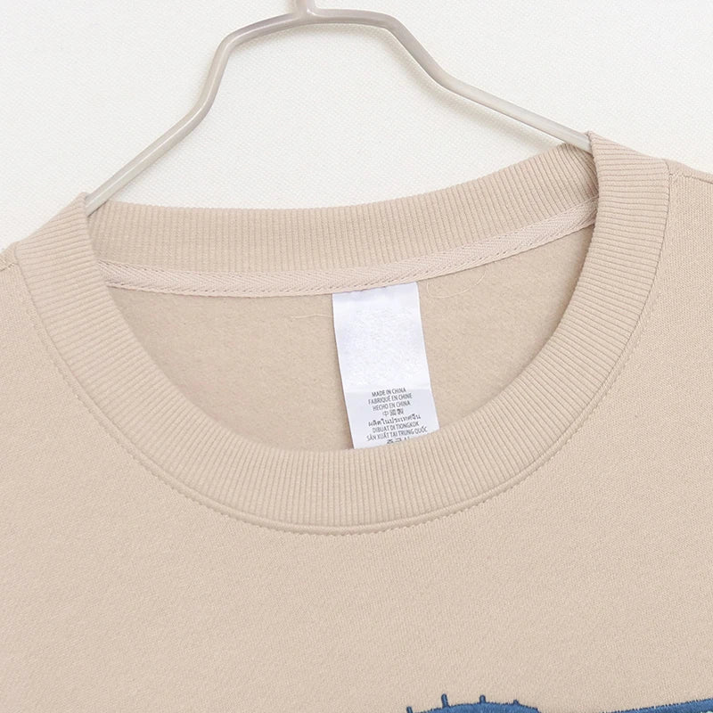 Sudadera Unisex de Primavera con Forro Polar, Cuello Redondo, Diseño de Anime y Bordado, Estilo Casual, Antienvejecimiento, V...