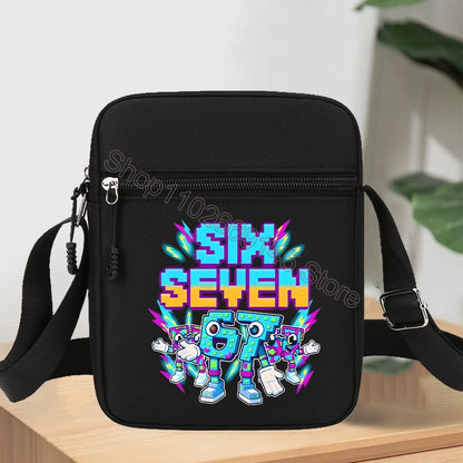 67 seis siete bolsos de hombro robalo un Brainrot personaje de dibujos animados impreso bolsos cruzados niños bolso bolsa de almacenamiento regalos de navidad