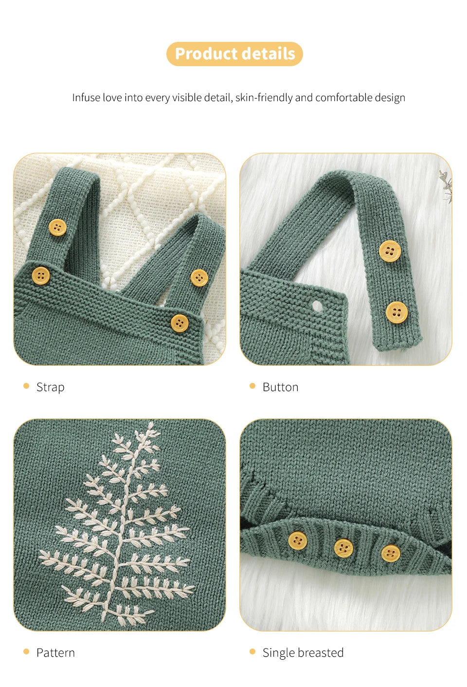 Ropa de bebé informal verde sin mangas, monos tejidos para recién nacidos, monos para niños y niñas de 0 a 18m, traje netural infantil, disfraz para niños pequeños