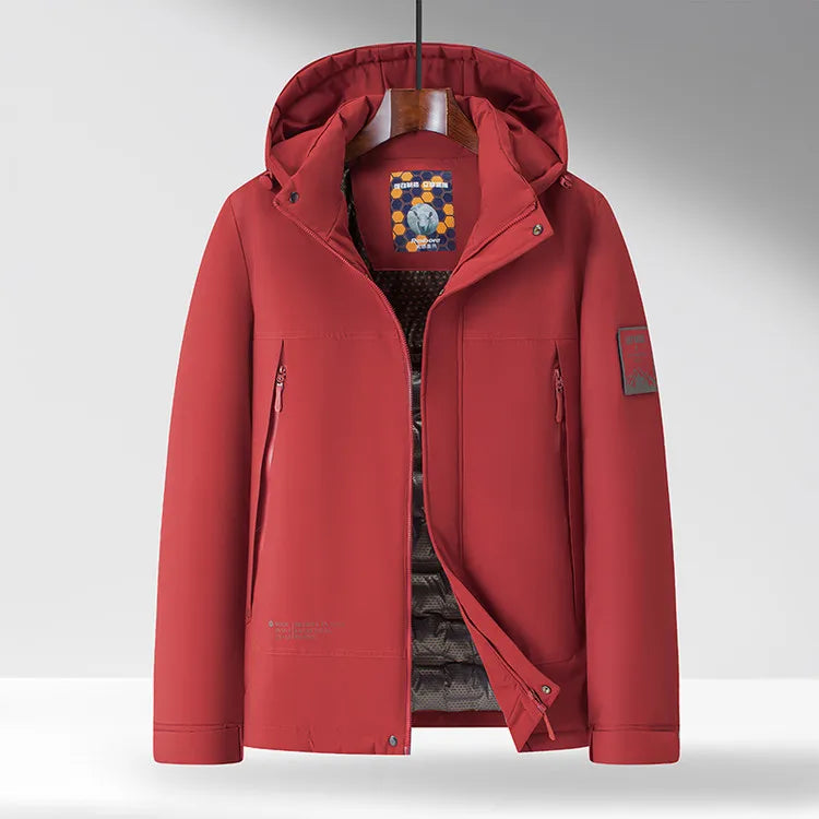 Chaqueta de algodón de mezcla de lana verde fluorescente de invierno 2025 para hombre - Chaqueta acolchada de algodón verde fluorescente (negro/rojo/caqui)