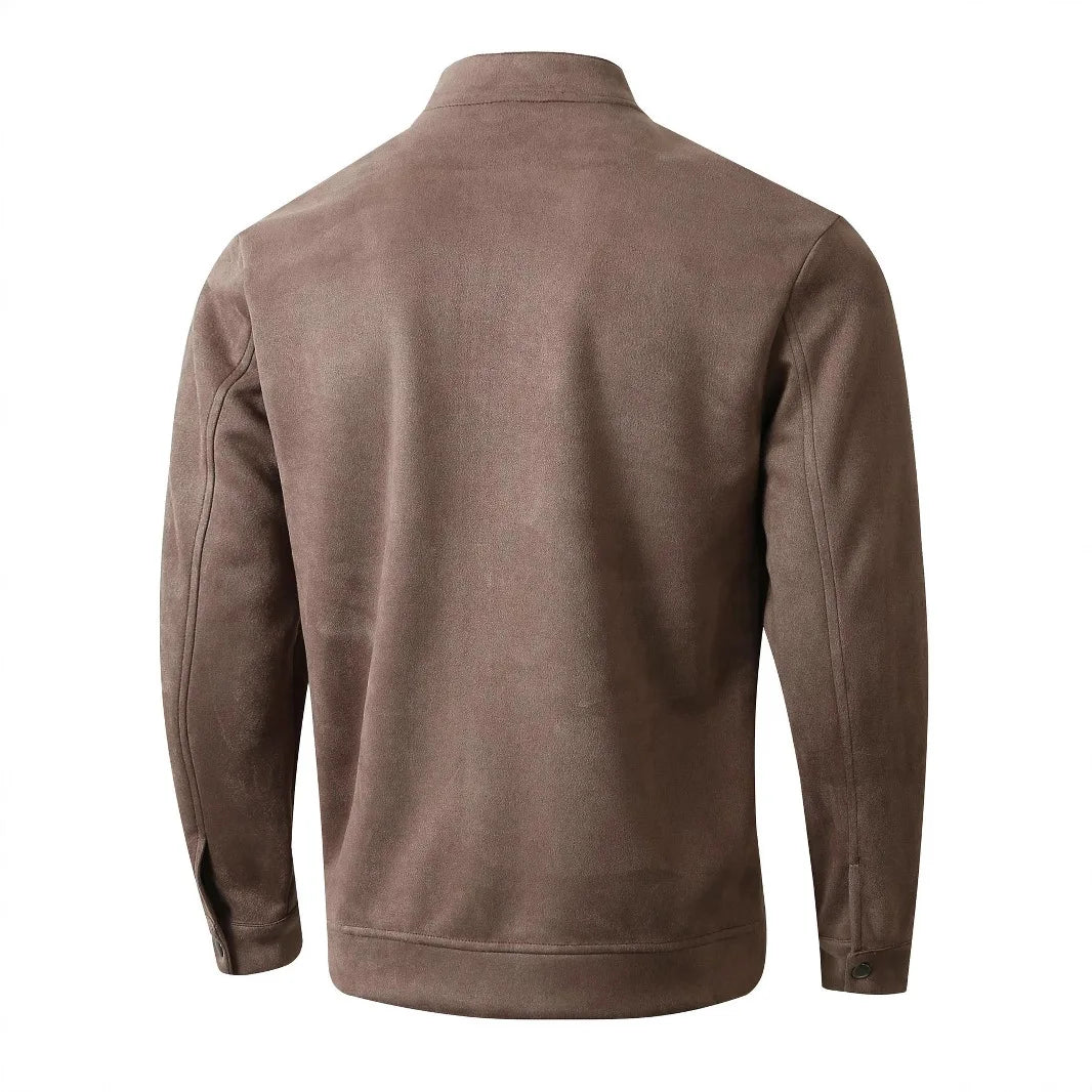 Autumn Winter Slim Fit Stand Collar Jackets Men Business Casual Zipper Solid Outwear Male Fashion Office Jacket Coat Cardigan