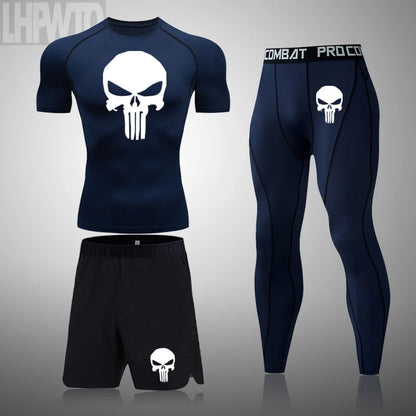 Camiseta deportiva de compresión para hombre, camiseta de entrenamiento físico de secado rápido MMA, ropa deportiva masculina para correr y correr