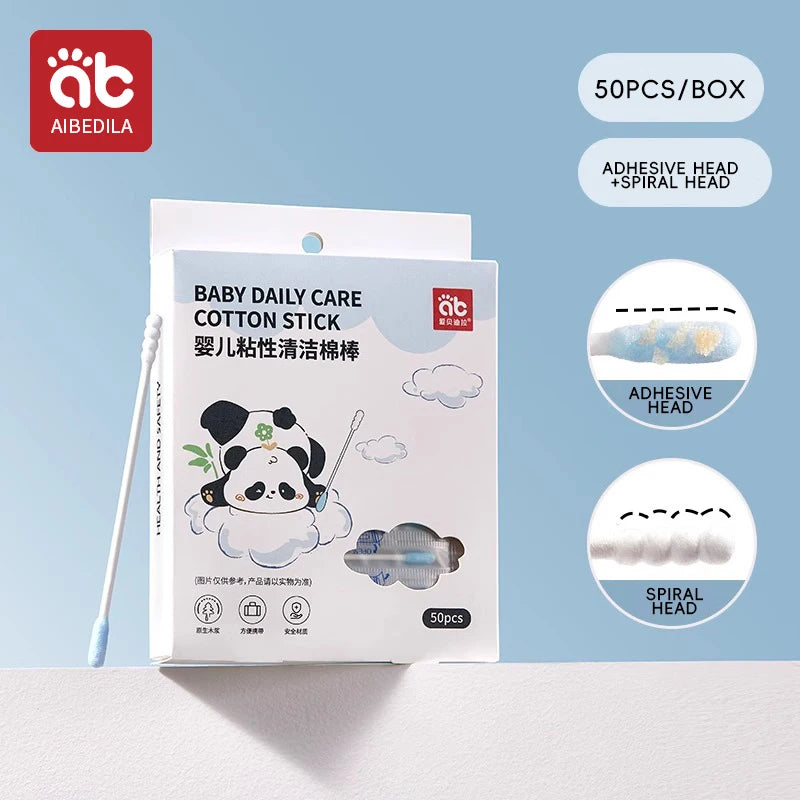 Hisopos de algodón para bebés con doble punta, para limpieza de oídos y nariz, multifuncionales, de bambú, para maquillaje y limpieza de bebés y niños