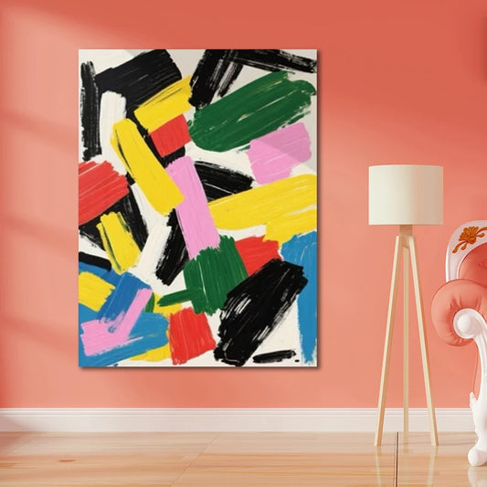 Pintura acrílica colorida para decoración de sala de estar, arte de carteles en lienzo de pared de gran tamaño, murales pintados a mano, paneles artísticos+ Paquete Switch In Art completo