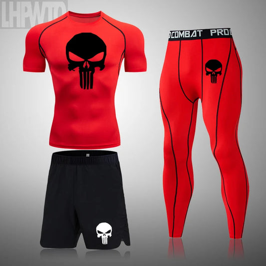 Camiseta deportiva de compresión para hombre, camiseta de entrenamiento físico de secado rápido MMA, ropa deportiva masculina para correr y correr