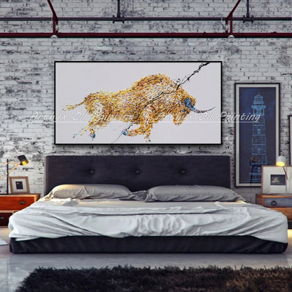 Arthyx, pintura al óleo de toro abstracta con textura acrílica sobre lienzo, imágenes artísticas modernas hechas a mano para decoración del hogar y sala de estar + paquete Switch in Art completo