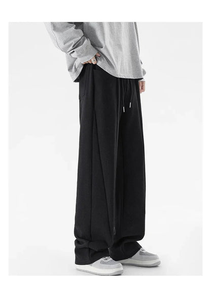 Pantalones Deportivos Grises de Pierna Recta Estilo Hip Hop 2026 para Hombre, Pantalones Holgados de Moda Coreana de Primavera, Estilo Y2K, Casuales