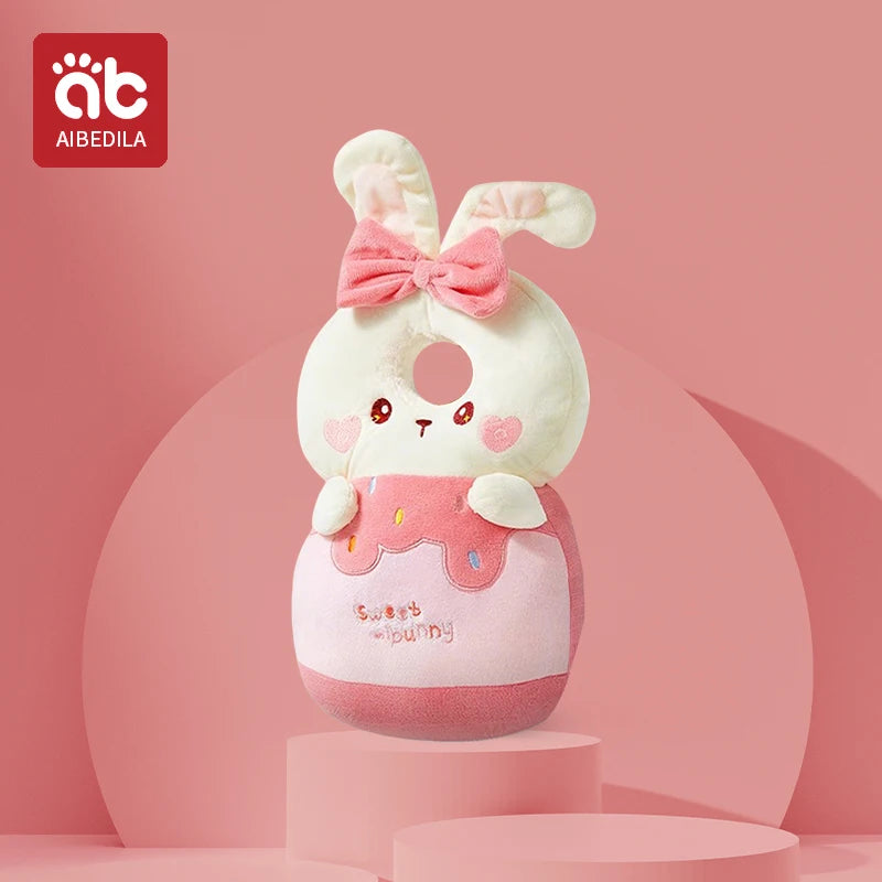Andadores para bebés, cojín de protección para la cabeza, almohadilla de felpa de animales, correas ajustables, almohadilla protectora para bebés, regalo de ducha para niños pequeños